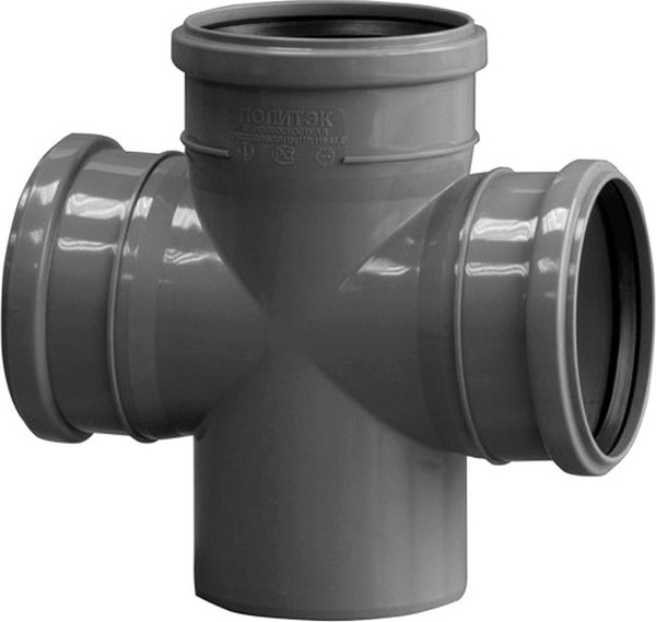 Крестовина внутренней канализации Политэк ТПК 50x50x50/90 ПП - фото