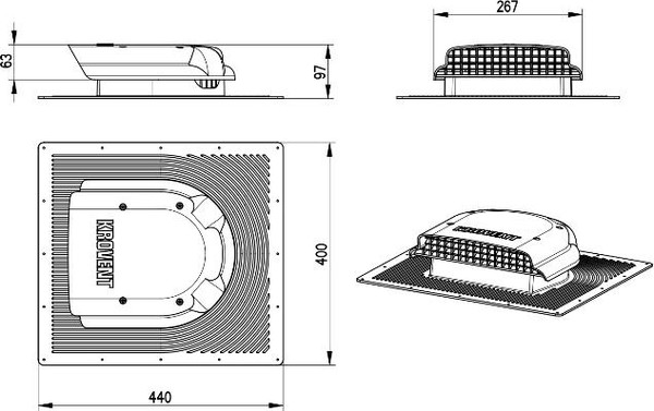 Аэратор точечный Krovent KTV для г/ч RAL7024