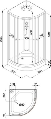 Душевая кабина Triton Вельвет А 80х80