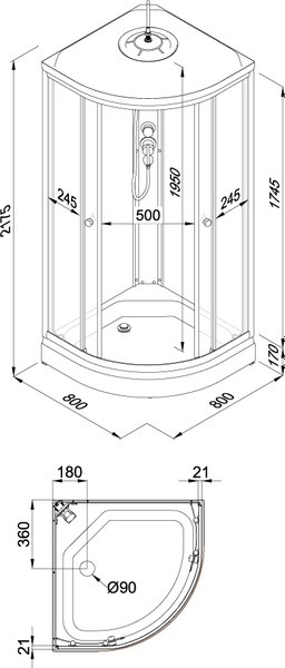 Душевая кабина Triton Вельвет А 80х80