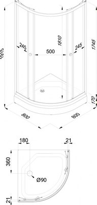 Душевой уголок Triton Вельвет А 80х80