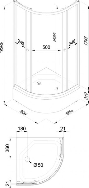Душевой уголок Triton Вельвет В 80х80
