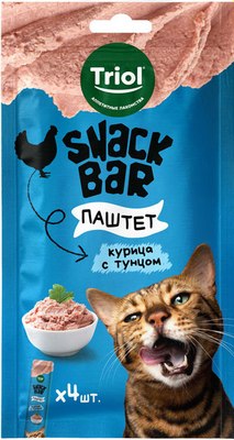 Лакомство для кошек Triol Snack Bar Паштет из курицы с тунцом / 20171053 - фото