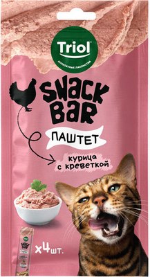 Лакомство для кошек Triol Snack Bar Паштет из курицы с креветкой / 20171042 - фото