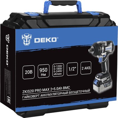 Аккумуляторный гайковерт Deko ZKIS20 Pro Max / 083-1088