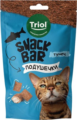 Лакомство для кошек Triol Snack Bar Мини-подушечки из тунца / 20171056 - фото