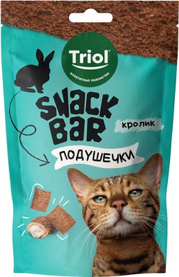Лакомство для кошек Triol Snack Bar Мини-подушечки из кролика / 20171046 - фото