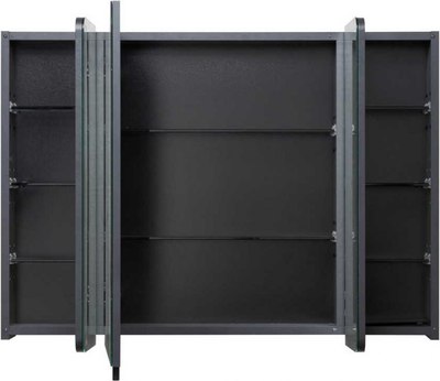 Шкаф с зеркалом для ванной Акватон Ар-Деко 85 / 1A280602DD8D0 (серый кобальт)