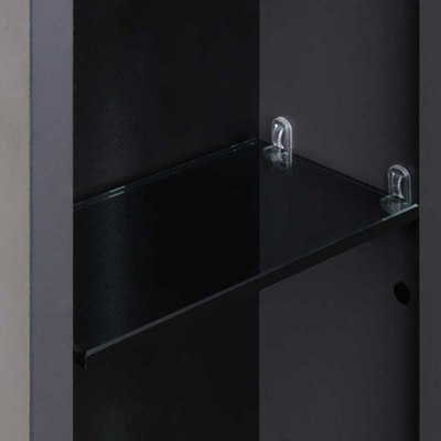 Шкаф с зеркалом для ванной Акватон Ар-Деко 85 / 1A280602DD8D0 (серый кобальт)