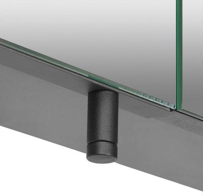 Шкаф с зеркалом для ванной Акватон Ар-Деко 85 / 1A280602DD8D0 (серый кобальт)