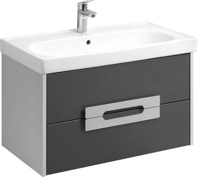 Тумба под умывальник Акватон Ар-Деко 85 / 1A280401DD8D0 (серый кобальт) - фото