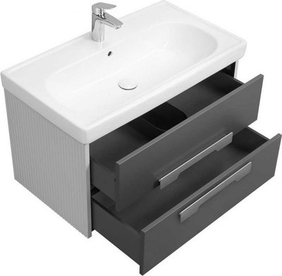 Тумба под умывальник Акватон Ар-Деко 85 / 1A280401DD8D0 (серый кобальт)