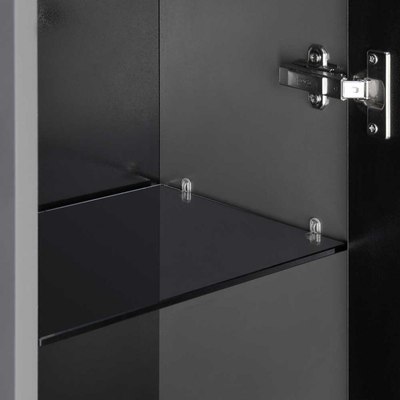 Шкаф-полупенал для ванной Акватон Ар-Деко / 1A284703DD8D0 (серый кобальт)