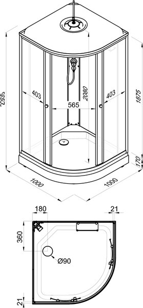 Душевая кабина Triton Мозаика А 100х100