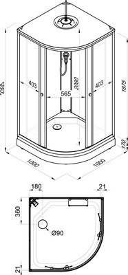 Душевая кабина Triton Мозаика А 100х100