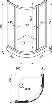 Душевой уголок Triton Лен А 90х90