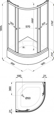 Душевой уголок Triton Лен В 90х90