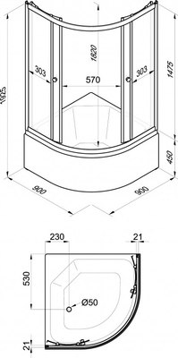 Душевой уголок Triton Мозаика Б 90х90