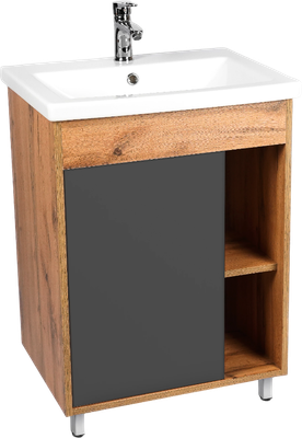 Тумба с умывальником Viant Бостон Como 70 / VBOS70COG-T1ST+S-UM-COM70/1-w - фото