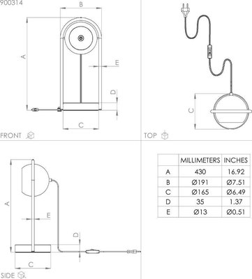 Настольная лампа Eglo Murnia 900314