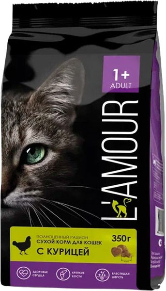 Сухой корм для кошек L'amour с курицей - фото