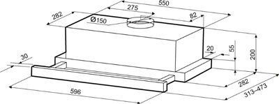 Вытяжка телескопическая Krona Kamilla 600 TK 1 мотор / КА-00008312