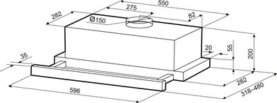 Вытяжка телескопическая Krona Kamilla Sensor 600 T / КА-00008307
