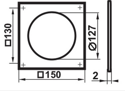 Фланец воздуховода Семь ветров 150x150/d125 / 25