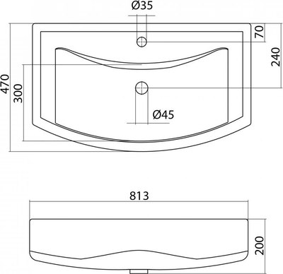 Тумба с умывальником Viant Рим Балтика 50 / VRIM50BA-T2ST+1WH501524