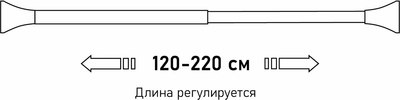 Карниз для ванны FORA FOR-ROD-220IGR