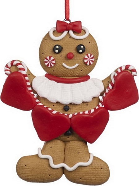 Елочная игрушка Goodwill Xmas 2024 Пряничный человечек с сердцами / KL 60410_2 - фото