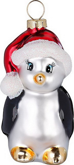 Елочная игрушка Inge's Christmas Figural Glass Ornaments. Пингвин / 64838H120 - фото