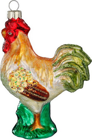 Елочная игрушка Inge's Christmas Figural Glass Ornaments. Петух / 64926H120 - фото