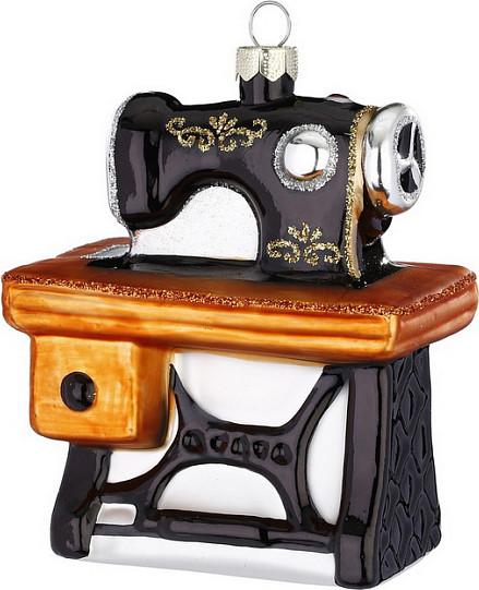 Елочная игрушка Inge's Christmas Figural Glass Ornaments. Швейная машинка / 64753H120 - фото