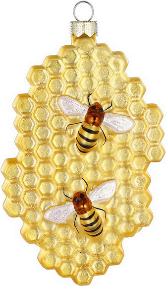 Елочная игрушка Inge's Christmas Figural Glass Ornaments. Соты / 64743H120 - фото