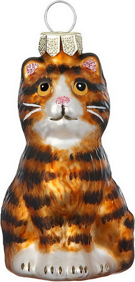 Елочная игрушка Inge's Christmas Figural Glass Ornaments. Кот / 64865H120 - фото