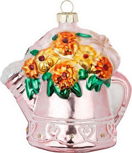 Елочная игрушка Inge's Christmas Figural Glass Ornaments. Лейка с цветами / 64658H600 - фото