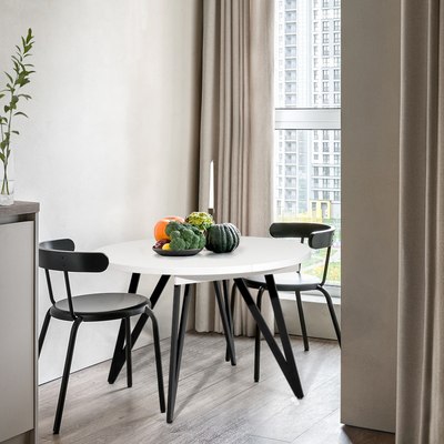 Обеденный стол Millwood Женева 3 D раздвижной D110-150x110x76 (белый/металл черный)