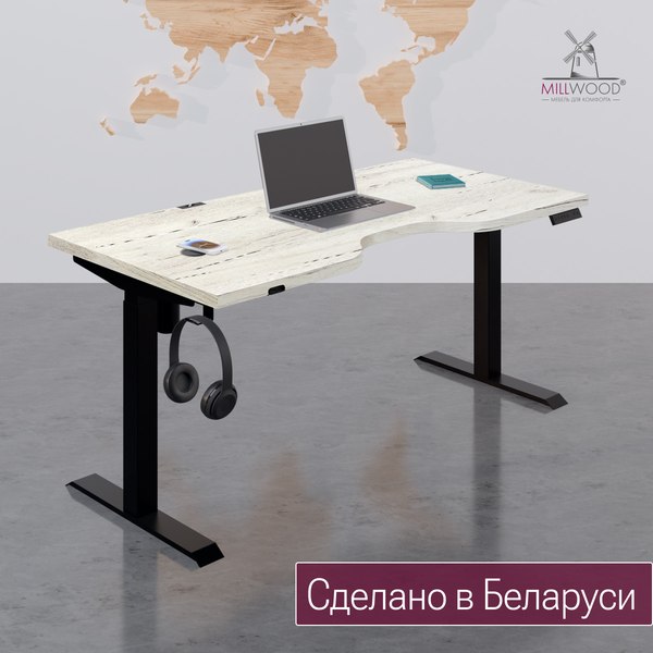 Стол с подъемным механизмом Millwood Подъемный Смарт с вырезом 160x80