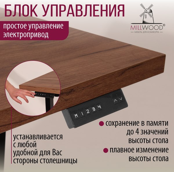 Стол с подъемным механизмом Millwood Подъемный Смарт с вырезом 160x80