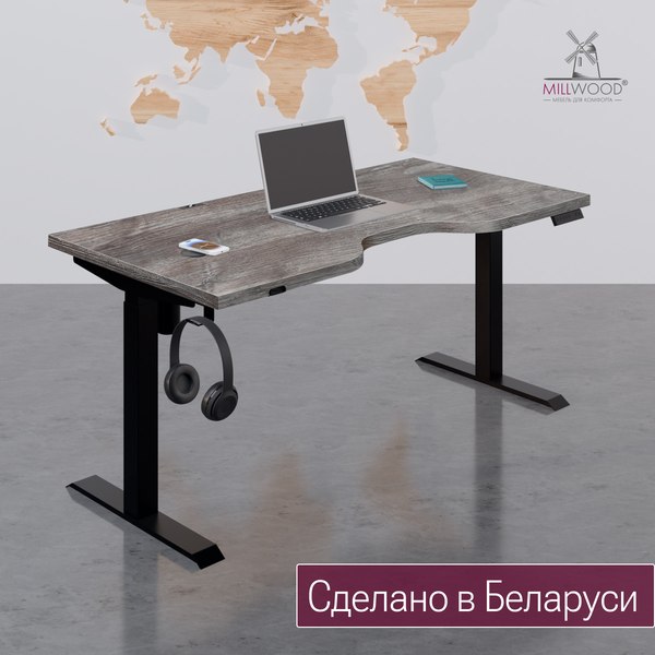 Стол с подъемным механизмом Millwood Подъемный Смарт с вырезом 160x80