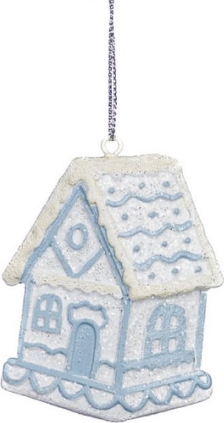 Елочная игрушка Goodwill Xmas 2024 Пряничный домик голубой / MC 38235 - фото
