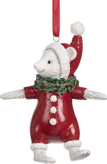 Елочная игрушка Goodwill Xmas 2024 Мышь в красном. Три пуговки / D 43215_3 - фото