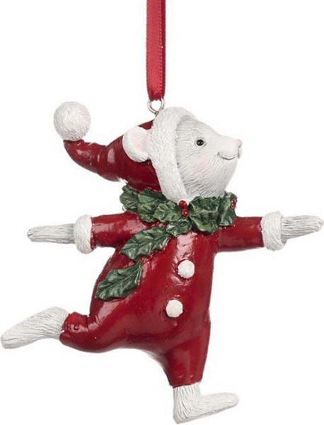 Елочная игрушка Goodwill Xmas 2024 Мышь в красном. Две пуговки / D 43215_1 - фото