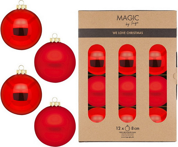 Набор шаров новогодних Inge's Christmas Ruby Nights / 12002P812 - фото