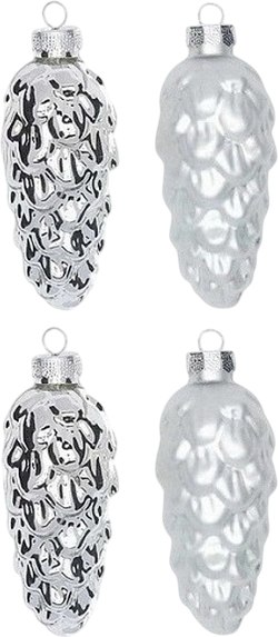 Набор елочных игрушек Inge's Christmas White Christmas. Шишки / 12000P022 - фото