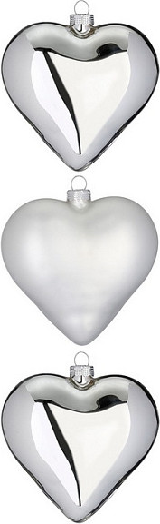 Набор елочных игрушек Inge's Christmas White Christmas. Сердца / 12000P028 - фото