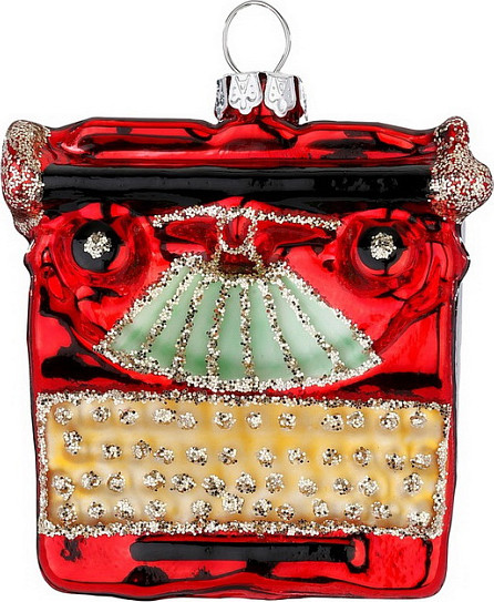 Елочная игрушка Inge's Christmas Figural Glass Ornaments. Печатная машинка / 64947H120 - фото