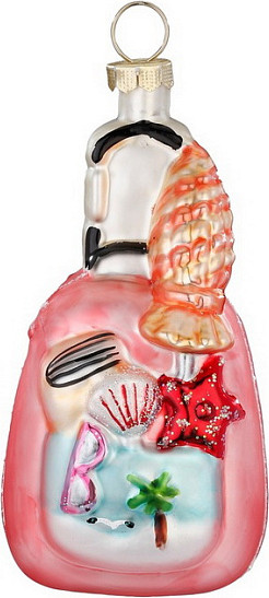 Елочная игрушка Inge's Christmas Figural Glass Ornaments. Сумка на колесиках / 64895H120 - фото