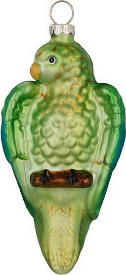 Елочная игрушка Inge's Christmas Figural Glass Ornaments. Длиннохвостый попугай / 64920H120 - фото